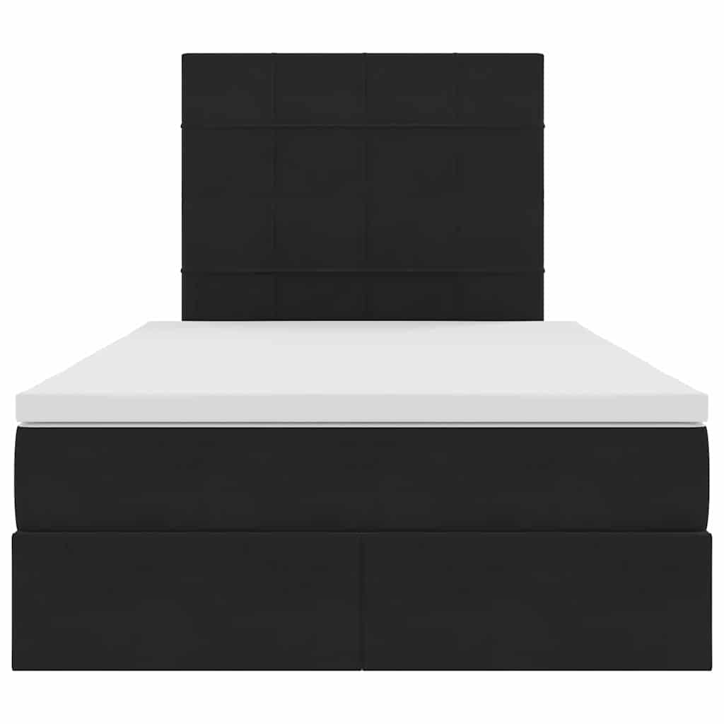Letto con contenitore LED e materasso Nero 120 x 200 cm Velluto | homemem39