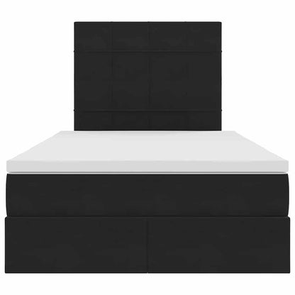 Letto con contenitore LED e materasso Nero 120 x 200 cm Velluto | homemem39