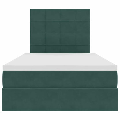 Letto con luci a strisce a LED Verde Scuro 120 x 200 cm Velluto