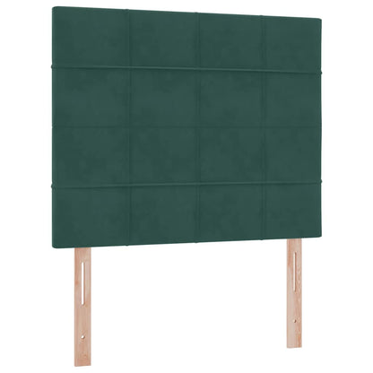 Letto con luci a strisce a LED Verde Scuro 120 x 200 cm Velluto