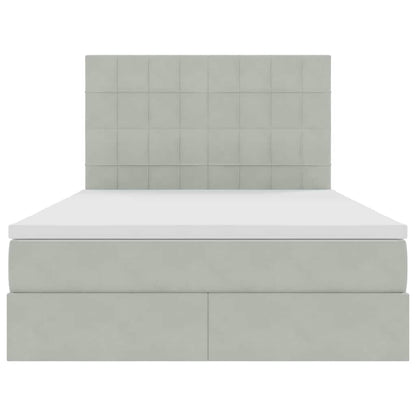 Letto con testiera Grigio chiaro 140 x 190 cm Velluto