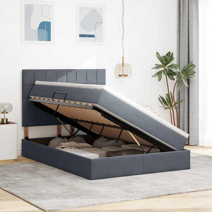 Letto con contenitore LED e materasso Grigio Scuro 140 x 190 cm | homemem39