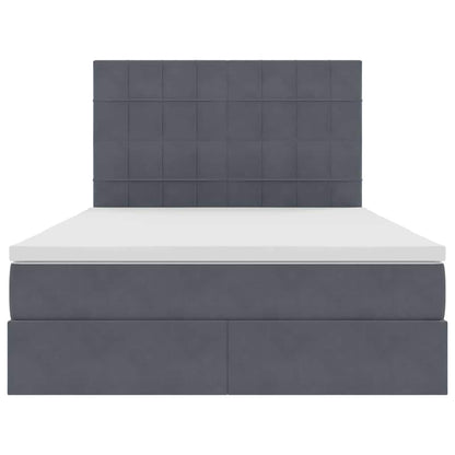 Letto con testiera Grigio scuro 140 x 190 cm Velluto