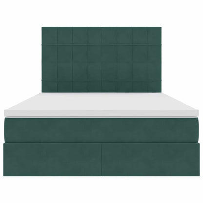 Letto con contenitore LED e materasso Verde Scuro 140 x 200 cm | homemem39