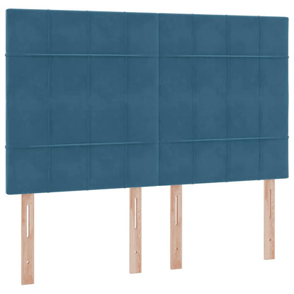 Letto con contenitore e LED Blu Scuro 140 x 200 cm Velluto