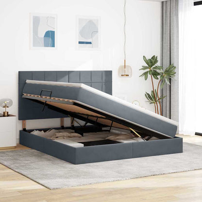 Letto con contenitore LED e materasso Grigio Scuro 160 x 200 cm | homemem39