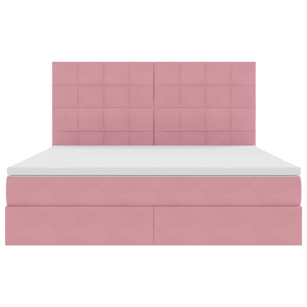 Letto con contenitore LED e materasso Rosa 160 x 200 cm Velluto | homemem39
