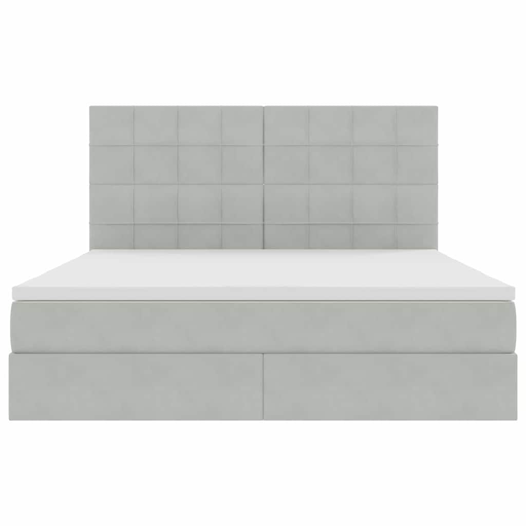 Letto con contenitore LED e materasso Grigio Chiaro | homemem39