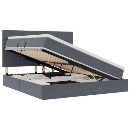 Letto con testiera Grigio scuro 180 x 200 cm Velluto