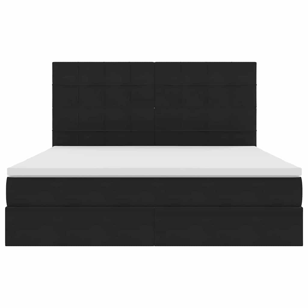 Letto con luci a strisce a LED Nero 180 x 200 cm Velluto