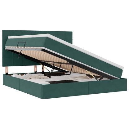 Letto con contenitore LED e materasso Verde Scuro 180 x 200 cm | homemem39