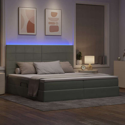 Letto con contenitore LED e materasso Grigio Chiaro | homemem39