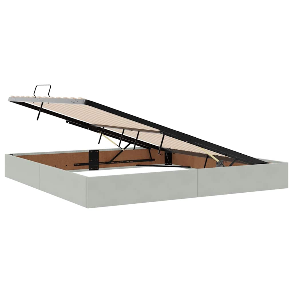 Letto con contenitore LED e materasso Grigio Chiaro | homemem39