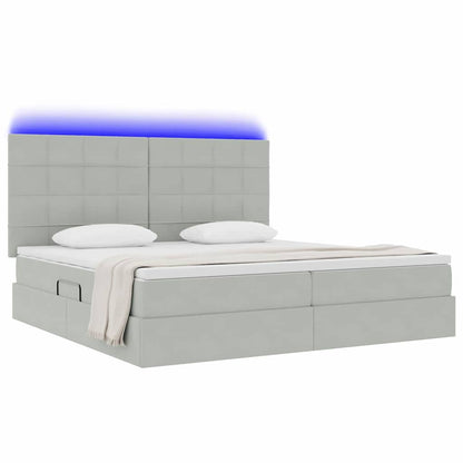 Letto con contenitore LED e materasso Grigio Chiaro | homemem39