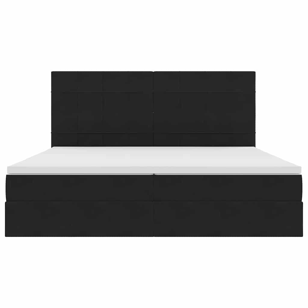 Letto con contenitore LED e materasso Nero 200 x 200 cm Velluto | homemem39