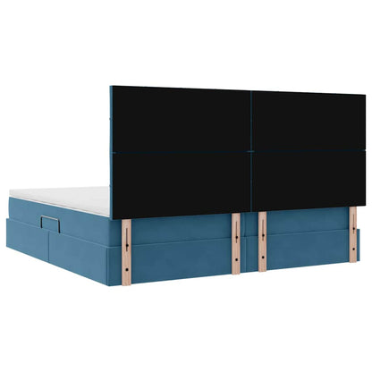 Letto con contenitore LED e materasso Blu Scuro 200 x 200 cm | homemem39