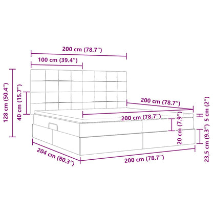 Letto con contenitore LED e materasso Blu Scuro 200 x 200 cm | homemem39
