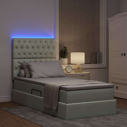 Letto con contenitore LED e materasso Grigio Chiaro 90 x 190 cm | homemem39