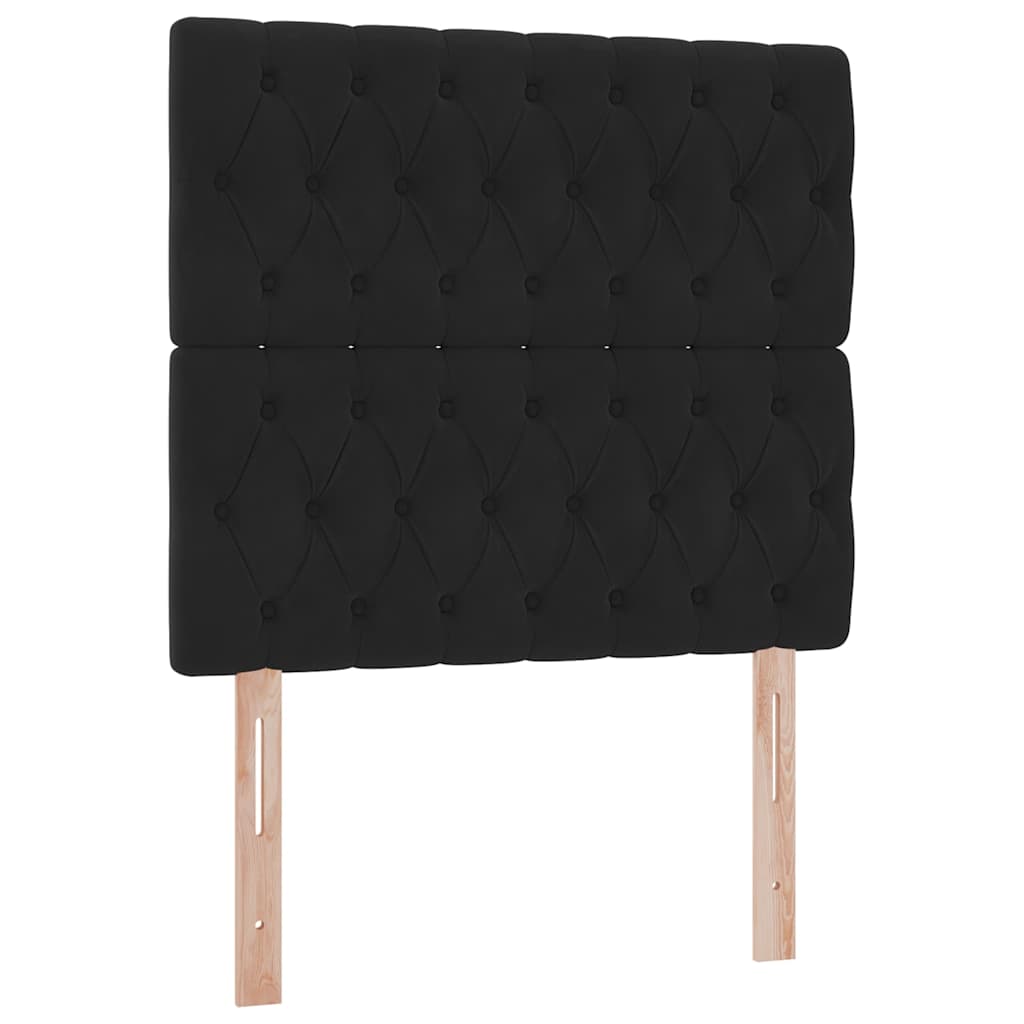 Letto con contenitore LED e materasso Nero 90 x 190 cm Velluto | homemem39