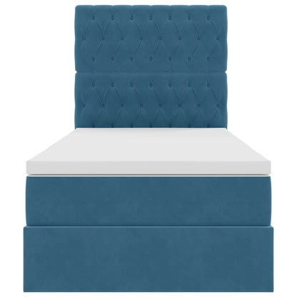 Letto con contenitore LED e materasso Blu Scuro 90 x 200 cm | homemem39