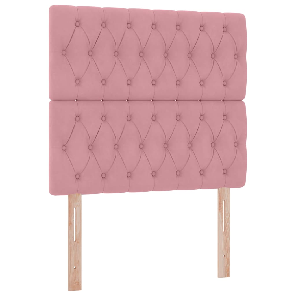 Letto con contenitore LED e materasso Rosa 100 x 200 cm Velluto | homemem39