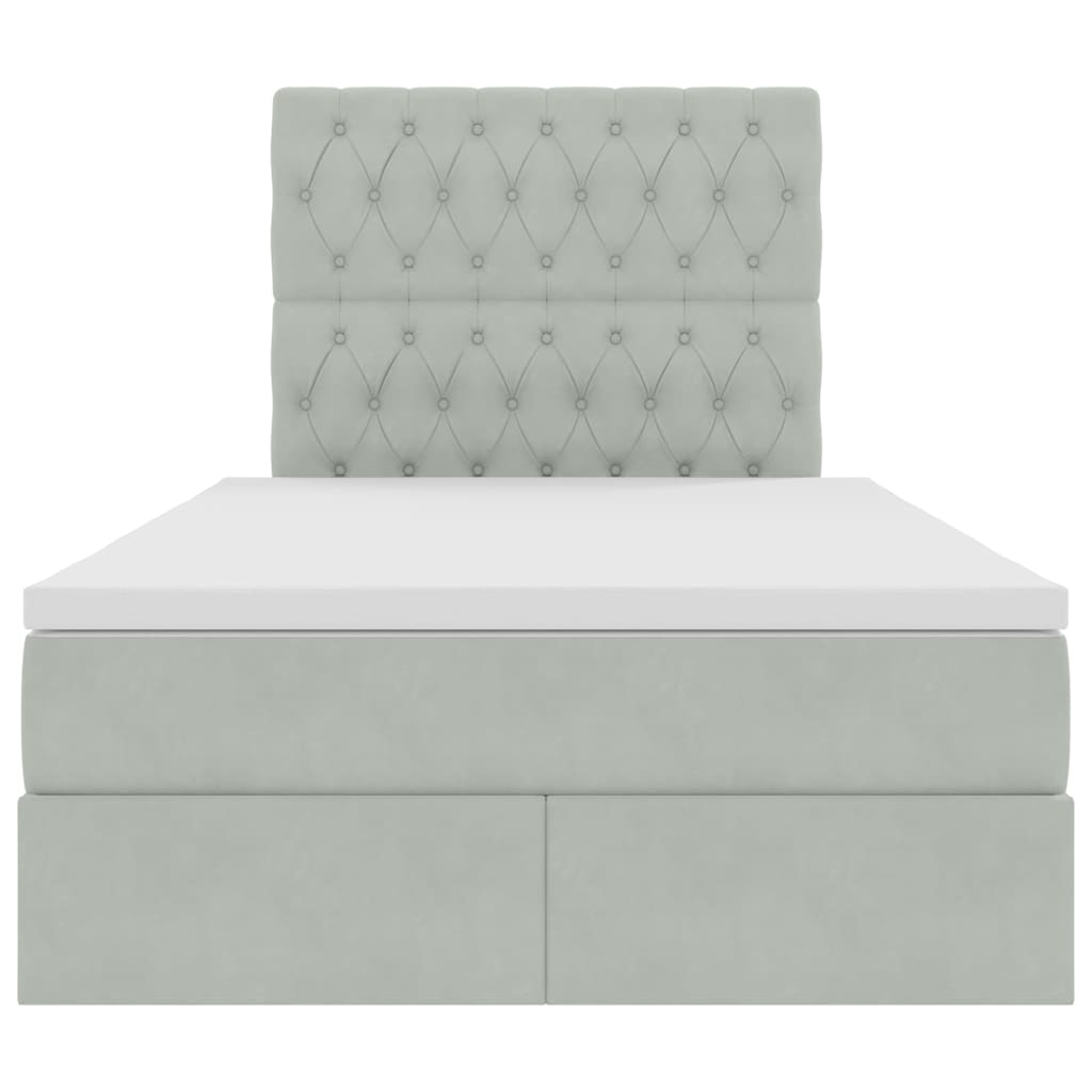 Letto con testiera Grigio chiaro 120 x 200 cm Velluto