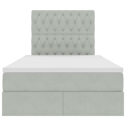 Letto con testiera Grigio chiaro 120 x 200 cm Velluto