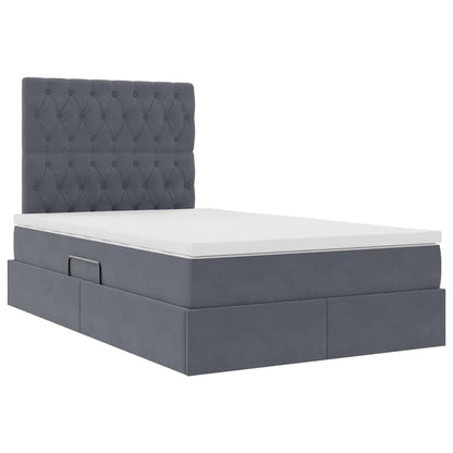 Letto con testiera Grigio scuro 120 x 200 cm Velluto