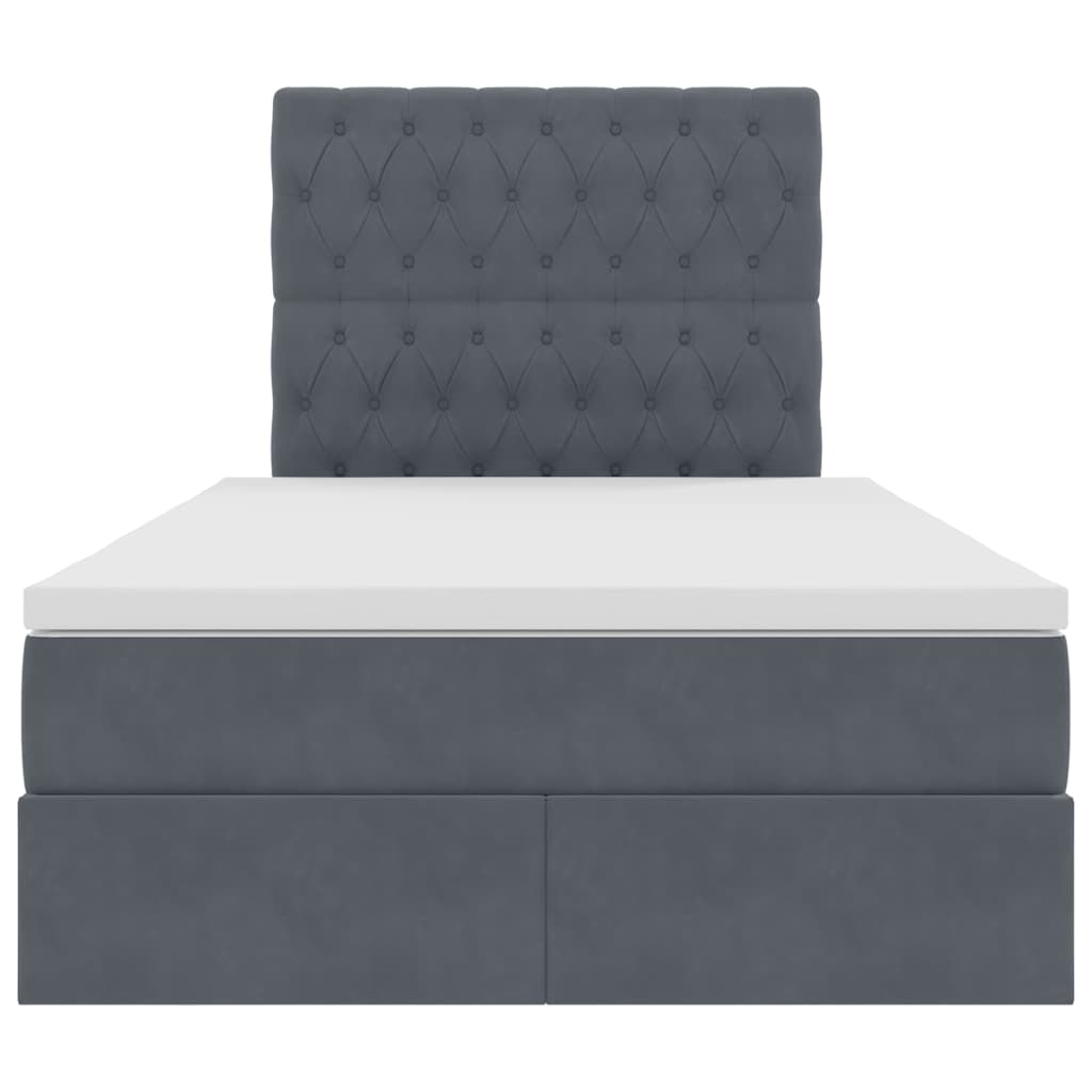 Letto con testiera Grigio scuro 120 x 200 cm Velluto