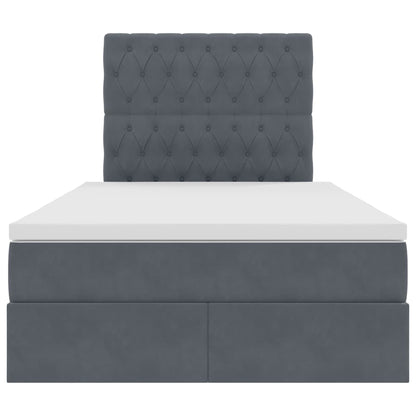 Letto con testiera Grigio scuro 120 x 200 cm Velluto