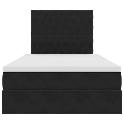Letto con contenitore LED e materasso Nero 120 x 200 cm Velluto | homemem39