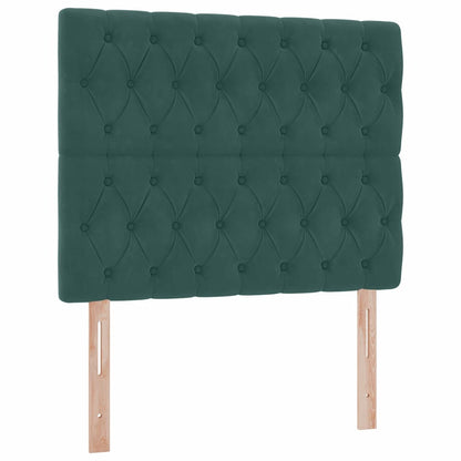 Letto con luci a strisce a LED Verde Scuro 120 x 200 cm Velluto
