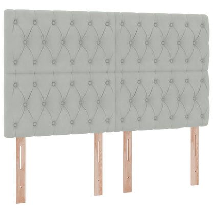 Letto con testiera Grigio chiaro 140 x 190 cm Velluto