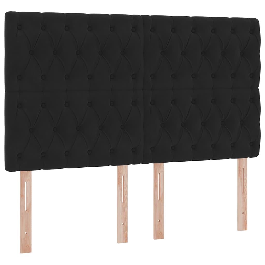 Letto con contenitore LED e materasso Nero 140 x 190 cm Velluto | homemem39