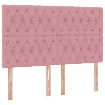 Letto con contenitore LED e materasso Rosa 140 x 190 cm Velluto | homemem39