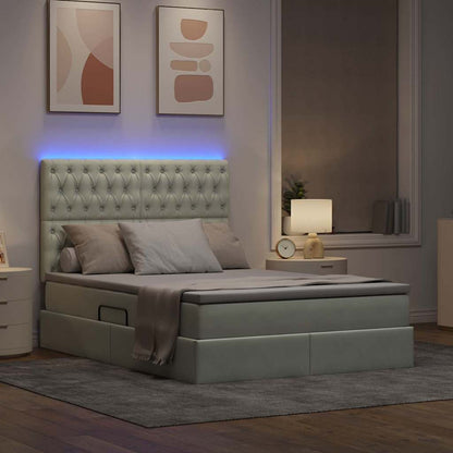 Letto con testiera Grigio chiaro 140 x 200 cm Velluto