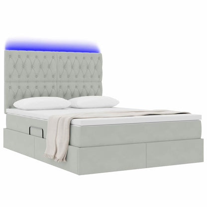 Letto con contenitore LED e materasso Grigio Chiaro | homemem39