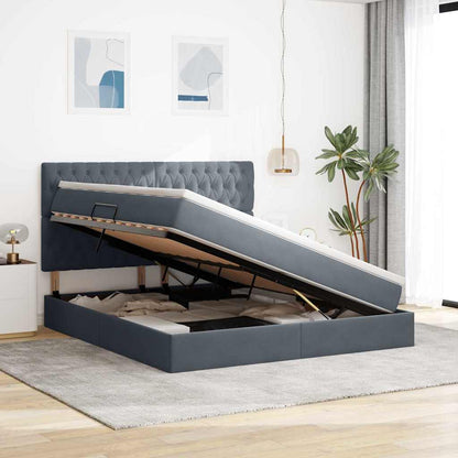 Letto con contenitore LED e materasso Grigio Scuro 160 x 200 cm | homemem39