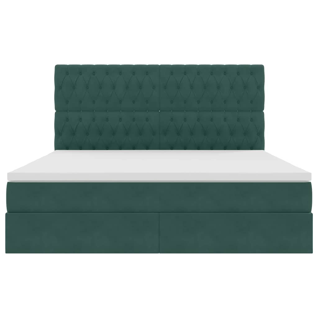 Letto con contenitore LED e materasso Verde Scuro 160 x 200 cm | homemem39