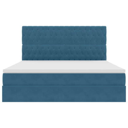 Letto con contenitore LED e materasso Blu Scuro 160 x 200 cm | homemem39