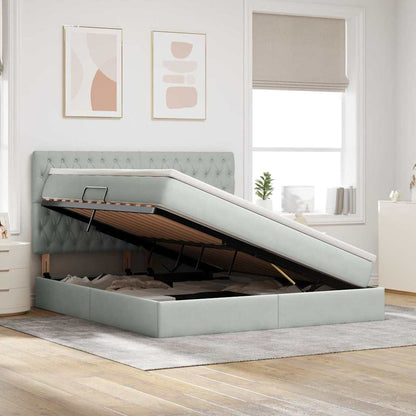 Letto con testiera Grigio chiaro 180 x 200 cm Velluto