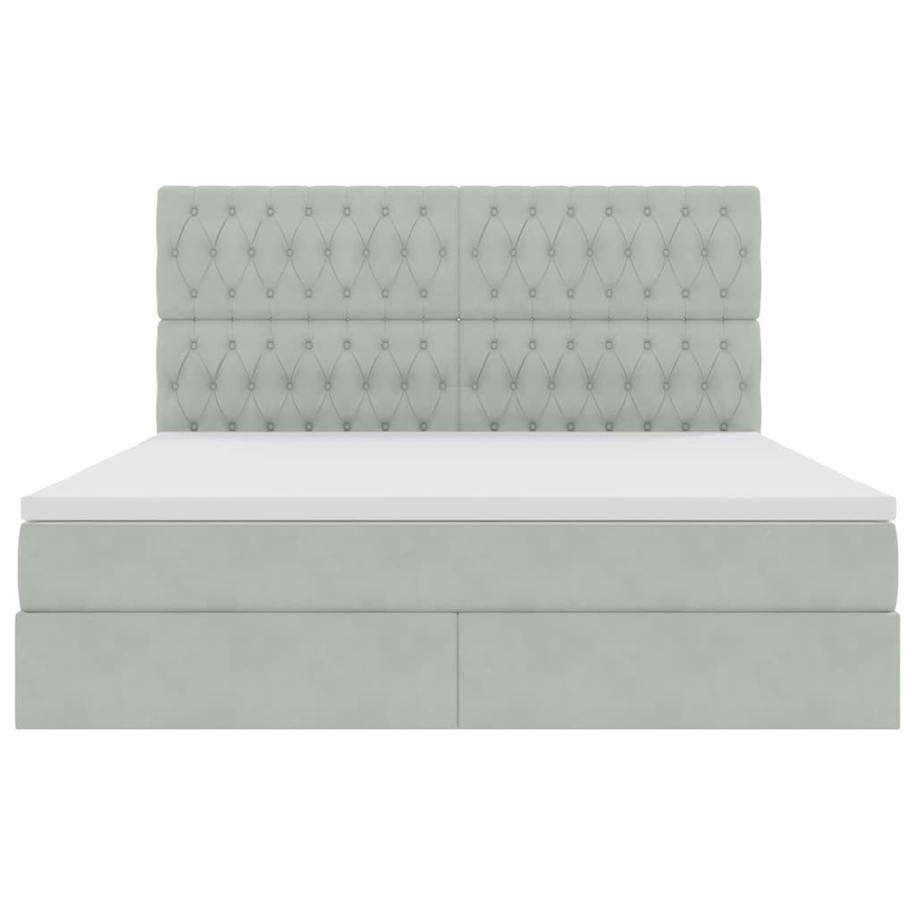Letto con testiera Grigio chiaro 180 x 200 cm Velluto