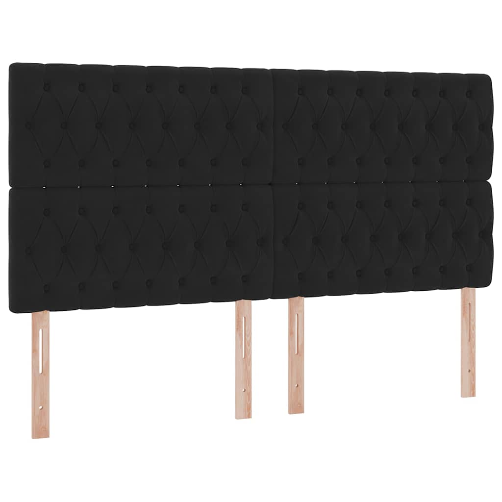 Letto con contenitore e LED Nero 180 x 200 cm Velluto