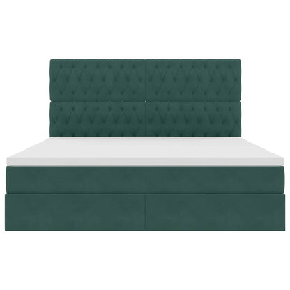 Letto con contenitore LED e materasso Verde Scuro 180 x 200 cm | homemem39
