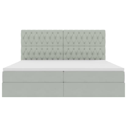 Letto con contenitore LED e materasso Grigio Chiaro | homemem39