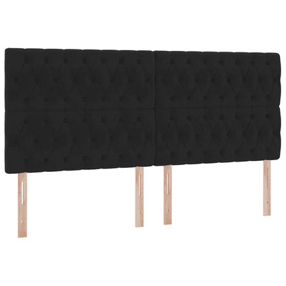 Letto con contenitore LED e materasso Nero 200 x 200 cm Velluto | homemem39