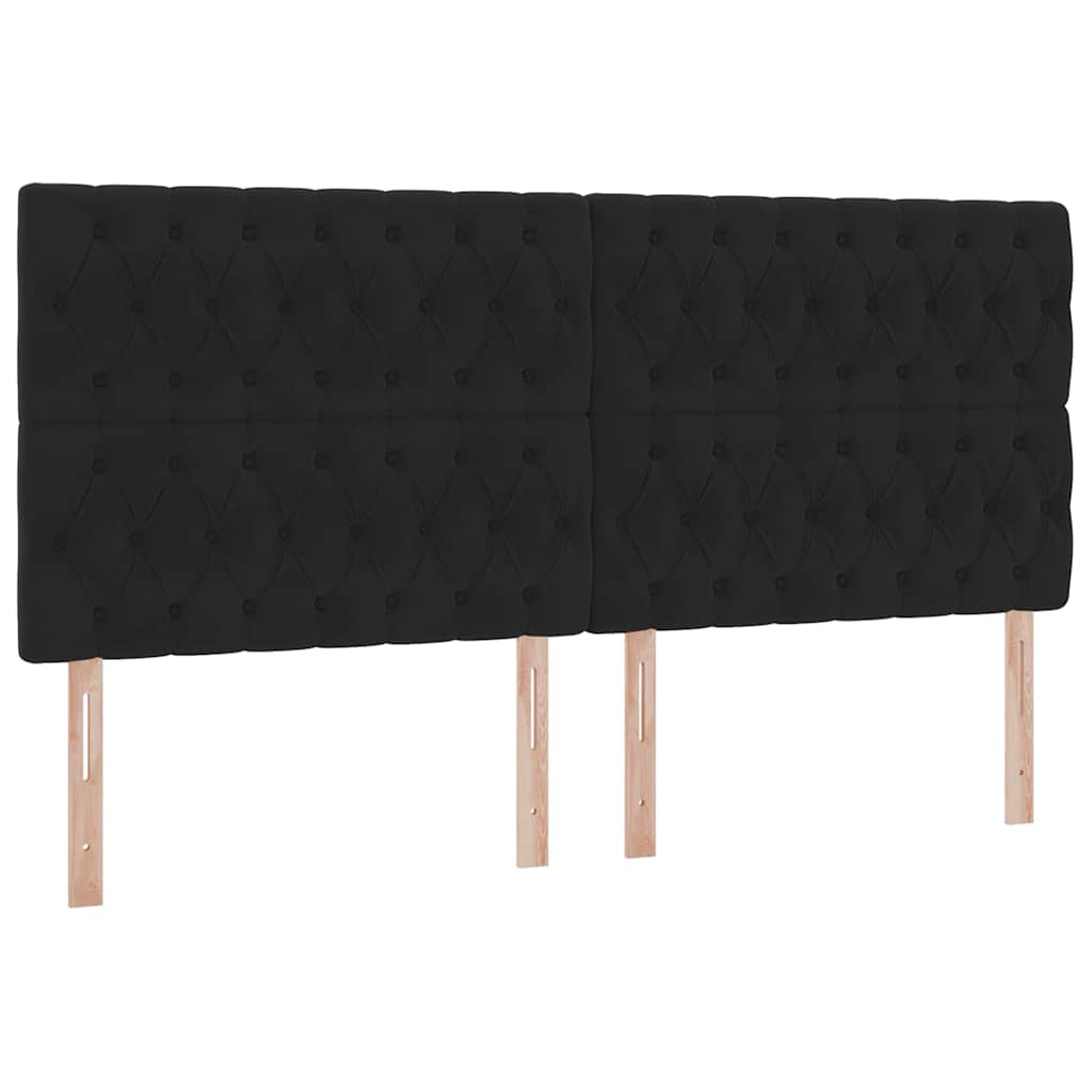 Letto con contenitore LED e materasso Nero 200 x 200 cm Velluto | homemem39