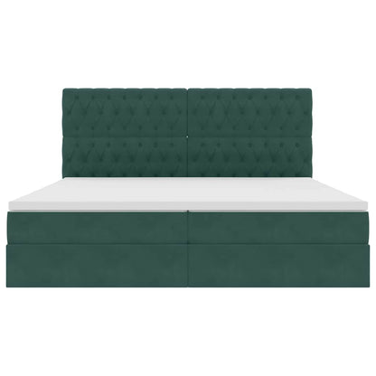 Letto con contenitore LED e materasso Verde Scuro 200 x 200 cm | homemem39