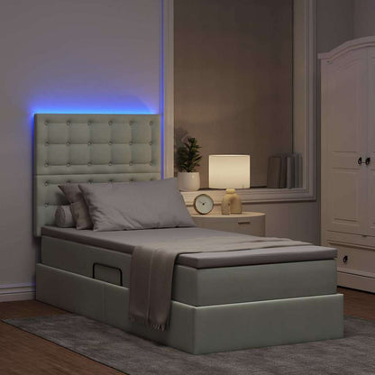 Letto con contenitore LED e materasso Grigio Chiaro 90 x 190 cm | homemem39