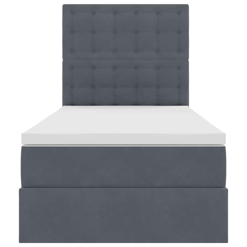 Letto con contenitore LED e materasso Grigio Scuro 90 x 190 cm | homemem39